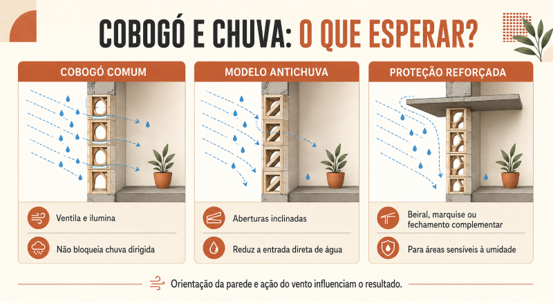 cobogó e chuva