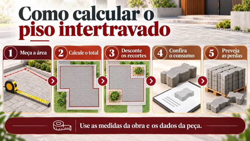 Cinco etapas para calcular a quantidade de piso intertravado
